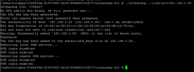 XSIBackup Link to Server