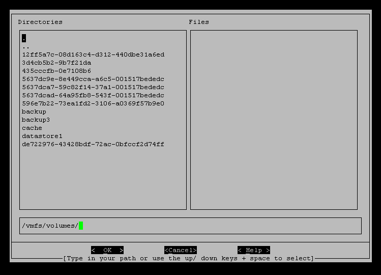 XSIBackup file selection at backup point