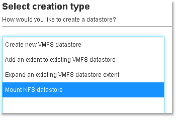 Add NFS datastore
