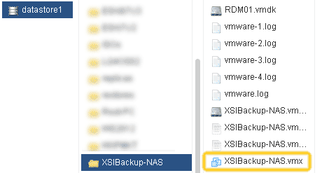 Add XSIBackup-NAS to the ESXi inventory