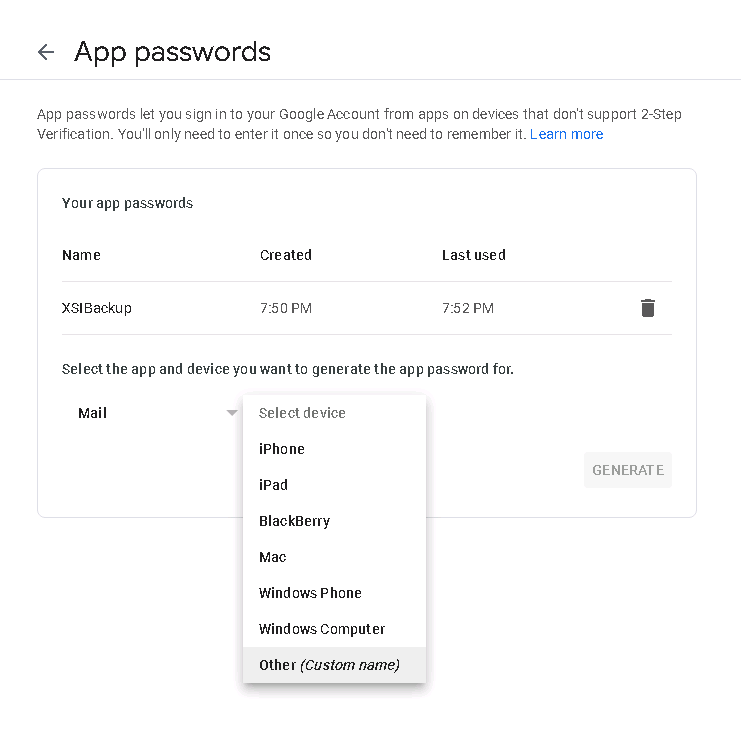 Add an App Password