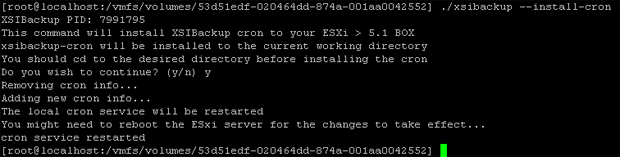 XSIBackup Cron Installation